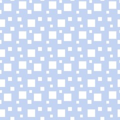 Colorful seamless pattern design with white squares and pastel blue background