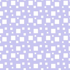 Colorful seamless pattern design with white squares and pastel purple background