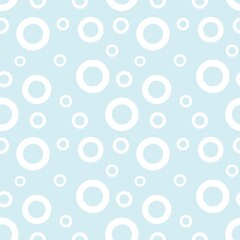 Colorful seamless pattern texture with white circles and pastel blue background