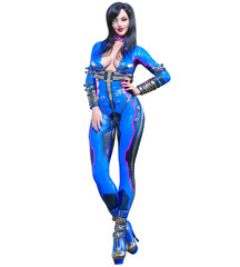 3D comics cosplay anime secret agent woman.