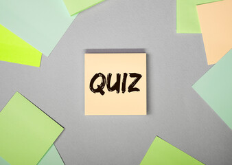 Quiz or quizz word, inscription, fun game with questions