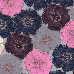 Floral background for textiles. - 422157693