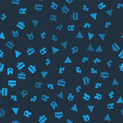 Set Avocado fruit, Nachos, Chichen Itza in Mayan and Hola on seamless pattern. Vector © vector_v