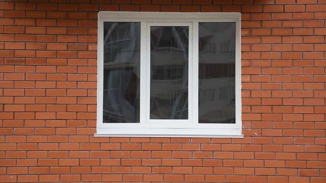 A window in a brick wall