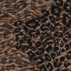 Leopard print pattern. Vector seamless background.  - 422159048