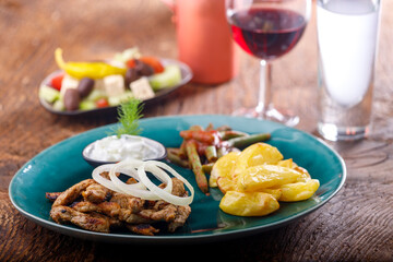 greek gyros with fries