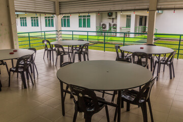 NIAH, MALAYSIA - FEB 28, 2018: Restaurant at the visitors center of the Niah National Park, Malaysia