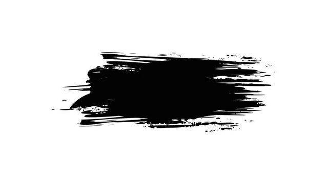 Paint brush strokes of black on a white background. Hand drawn brush stroke.