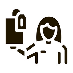 Woman with Gift and Label Icon Vector Glyph Illustration