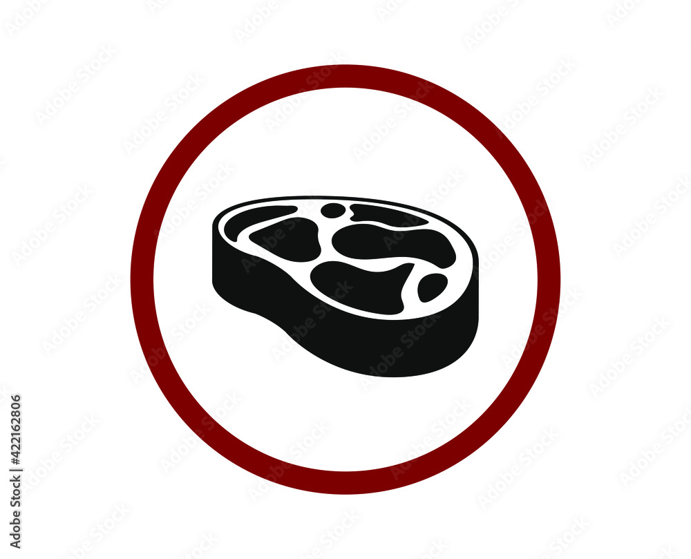Poster no beef vector icon. editable stroke. linear style sign for use on web design and mobile apps, logo.