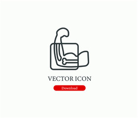 X Ray vector icon.  Editable stroke. Linear style sign for use on web design and mobile apps, logo. Symbol illustration. Pixel vector graphics - Vector
