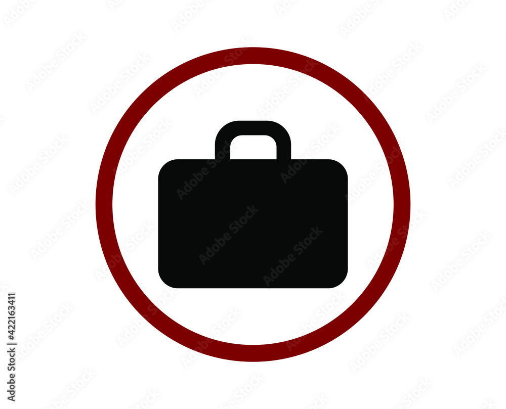 Poster no suitcase vector icon. editable stroke. linear style sign for use on web design and mobile apps, l
