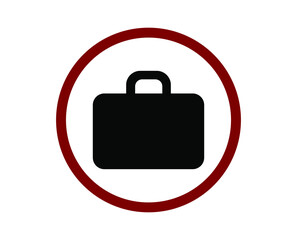 No suitcase vector icon.  Editable stroke. Linear style sign for use on web design and mobile apps, logo. Symbol illustration. Pixel vector graphics - Vector