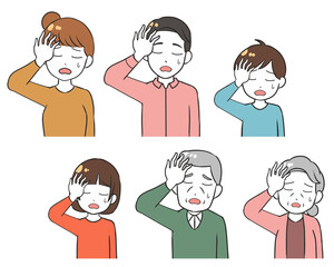 家族　参った　上半身