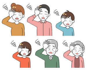 家族　参った　上半身　記号付き