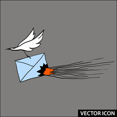 vector icon burning news sensational message - 422164017
