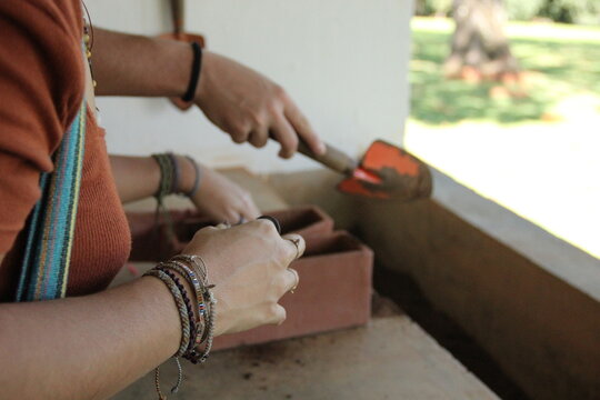 close up of a carpenter working on a wood