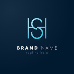 Monogram logo HS, SH, H and S - letter vector brand design template