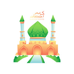 Illustration design mosque for ramadan celebration holiday