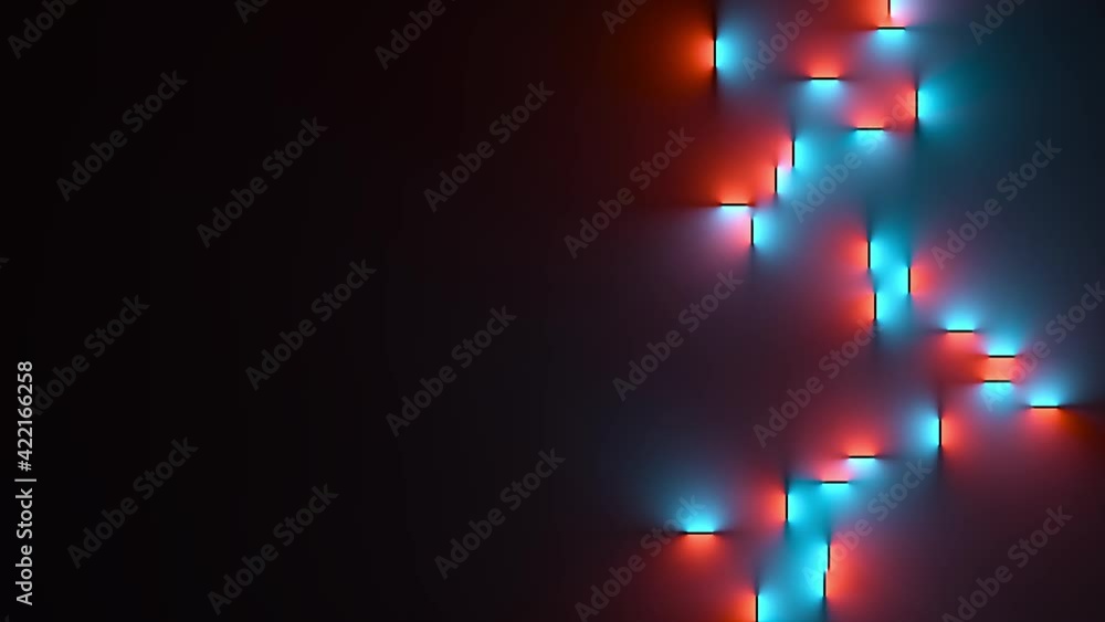 Poster abstract illuminating surfaces background. soft blue and red color light blends. 3d render of neon i