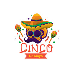 Skeleton hat for cinco de mayo design vector