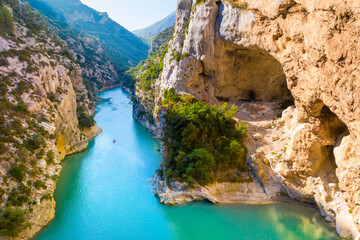 Wonderful view of the Verdon Gorge. Aiguin, Provence, France - obrazy, fototapety, plakaty