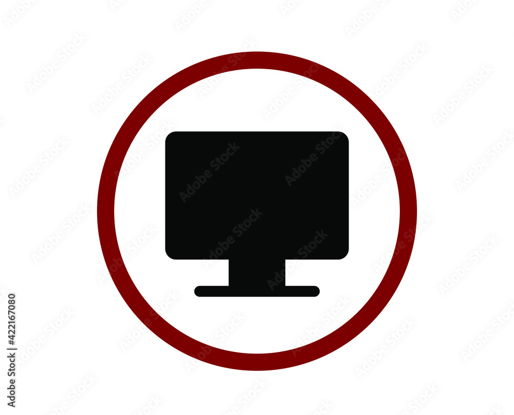 Poster no computer vector icon. editable stroke. linear style sign for use on web design and mobile apps, l