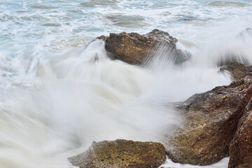 waves on the rocks