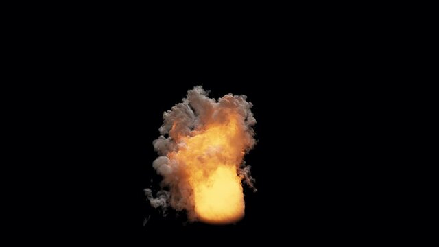 真上から空気砲をうけても中々消えない炎 タイプD 後半60秒 合成用アルファ付き
