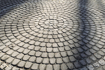 Circle of cobblestone, Textured background