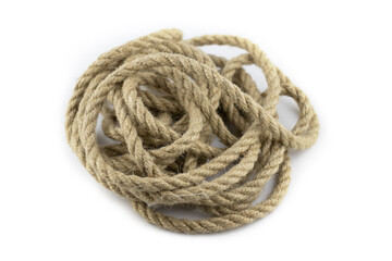 isolated image of strong, sturdy rope on a white background