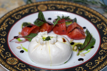 burrato cheese with grilled vegetables