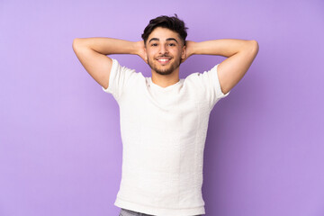 Arabian handsome man over isolated background laughing