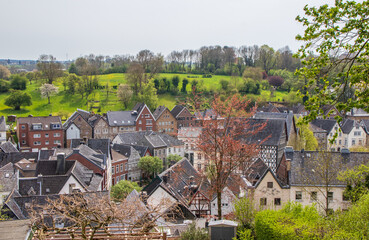 Beautiful cityscape of historical Kornelimunster town in Aachen, Germany