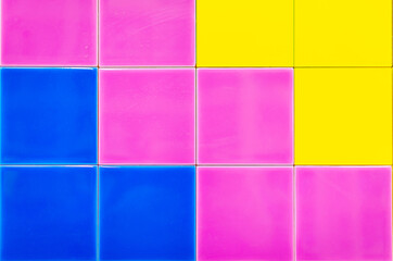 Bright colored tiles for the kitchen, bathroom or toilet.