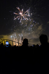 fireworks in valencia at night