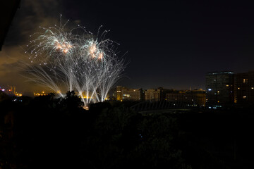 fireworks in valencia at night