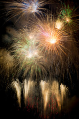 fireworks in valencia at night