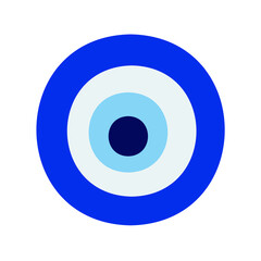 Turkish amulet against the evil eye. Blue eye. Guardian Nazar. An attribute of traditional pre-Islamic Turkic apotropic magic. Vector graphics.