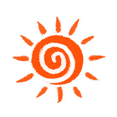Sun icon as spiral on isolated background