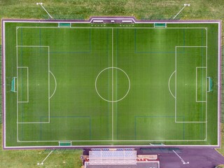 Terrain de football vue de haut