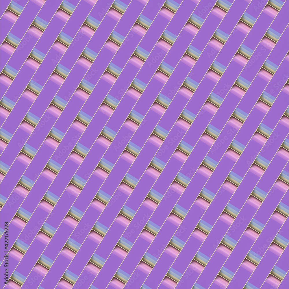 Fototapete abstract 3d rendering digital illustration of rounded rectangular shapes, with multicolored texture.