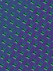 Abstract 3d rendering digital illustration of diagonal rounded rectangular shapes, with multicolored texture