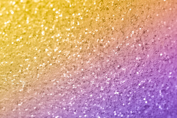 Sparkling abstract yellow and magenta background. Bright gradient glitter with blur effect. Holiday abstraction close-up - 422175664