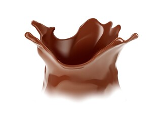 Realistic chocolate corona splash. Vector illustration isolated on white background. Сan easily be used for different backgrounds. EPS10.	