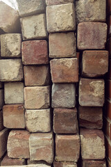 A pile of square bricks