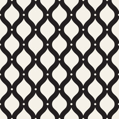 Fototapeta premium Seamless geometric pattern. Vector wavy dotted stripes. Minimalist vector repeating texture.