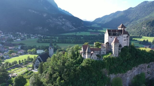 Scenic view of Gutenberg Castle in town of Balzers, Liechtenstein
