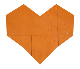 Heart with metal sheet texture