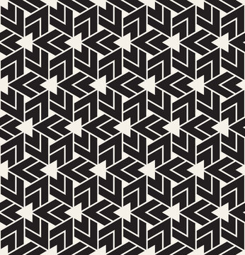 Vector seamless pattern. Modern monochrome texture. Repeating abstract background. Trendy design with geometric shapes. Bold triangular print.
